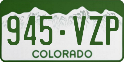 CO license plate 945VZP
