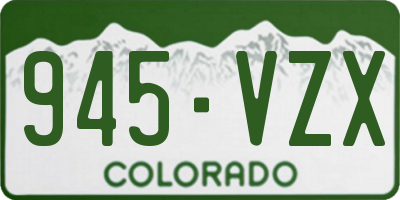CO license plate 945VZX