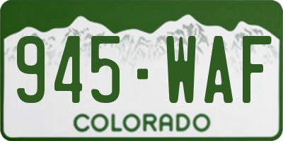 CO license plate 945WAF