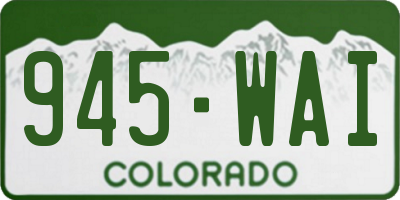 CO license plate 945WAI