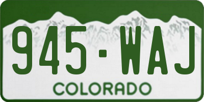 CO license plate 945WAJ