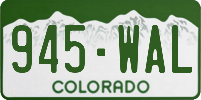 CO license plate 945WAL
