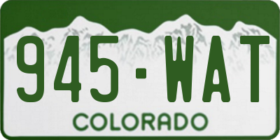 CO license plate 945WAT