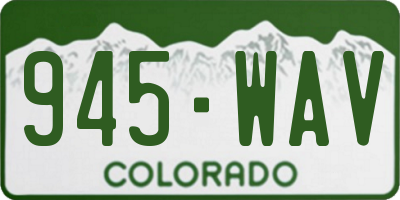 CO license plate 945WAV