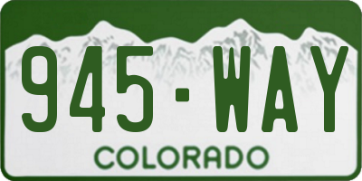 CO license plate 945WAY