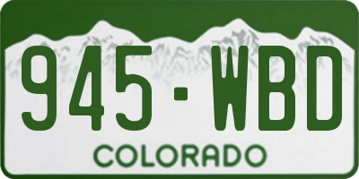 CO license plate 945WBD