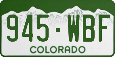 CO license plate 945WBF