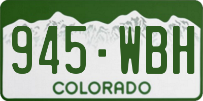 CO license plate 945WBH