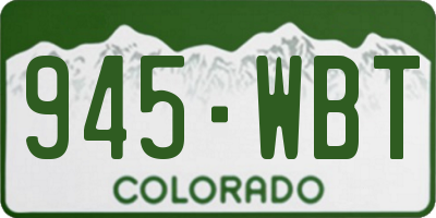 CO license plate 945WBT