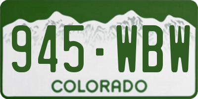 CO license plate 945WBW