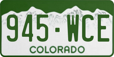 CO license plate 945WCE
