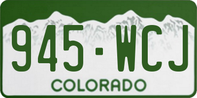 CO license plate 945WCJ