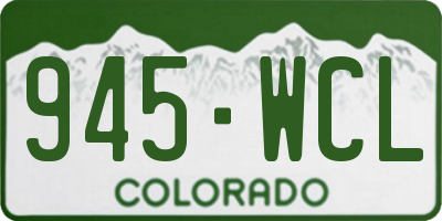 CO license plate 945WCL