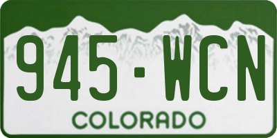 CO license plate 945WCN