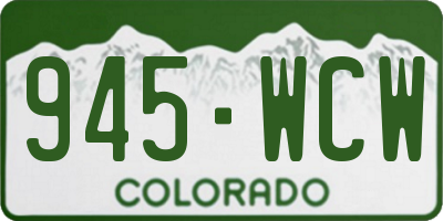CO license plate 945WCW