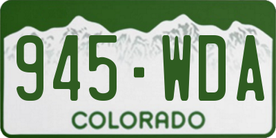CO license plate 945WDA