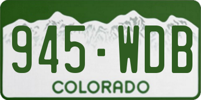 CO license plate 945WDB