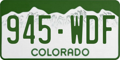 CO license plate 945WDF