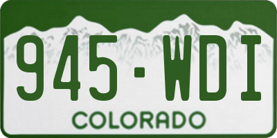 CO license plate 945WDI