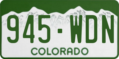 CO license plate 945WDN
