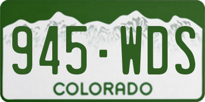 CO license plate 945WDS