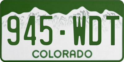 CO license plate 945WDT