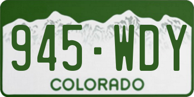 CO license plate 945WDY