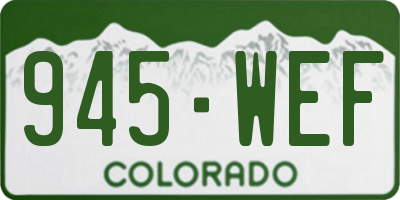 CO license plate 945WEF