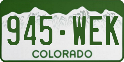 CO license plate 945WEK