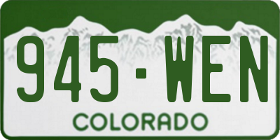 CO license plate 945WEN