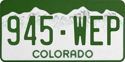 CO license plate 945WEP