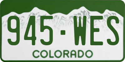 CO license plate 945WES