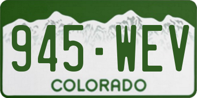 CO license plate 945WEV