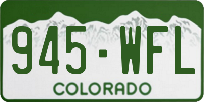 CO license plate 945WFL