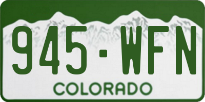 CO license plate 945WFN