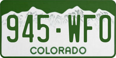 CO license plate 945WFO
