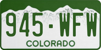 CO license plate 945WFW