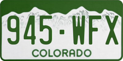 CO license plate 945WFX