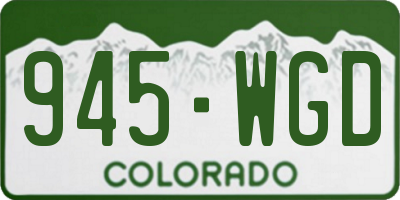 CO license plate 945WGD
