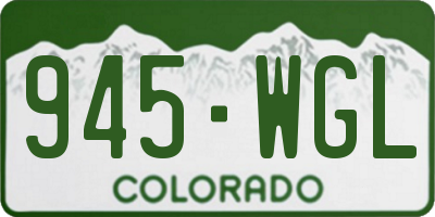 CO license plate 945WGL