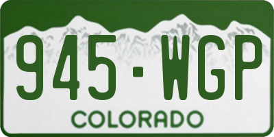 CO license plate 945WGP