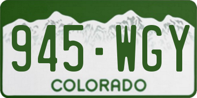CO license plate 945WGY