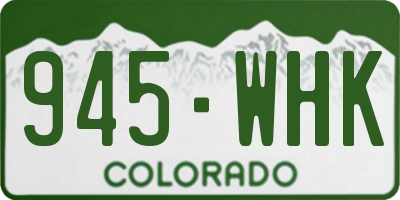 CO license plate 945WHK
