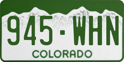 CO license plate 945WHN