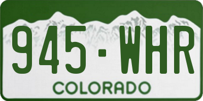 CO license plate 945WHR