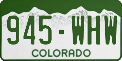 CO license plate 945WHW