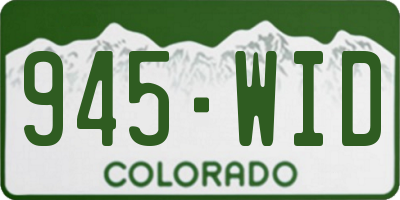 CO license plate 945WID