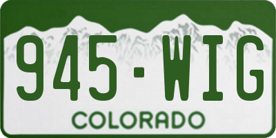 CO license plate 945WIG