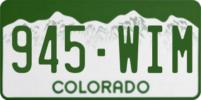 CO license plate 945WIM