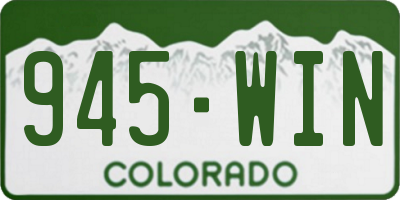 CO license plate 945WIN
